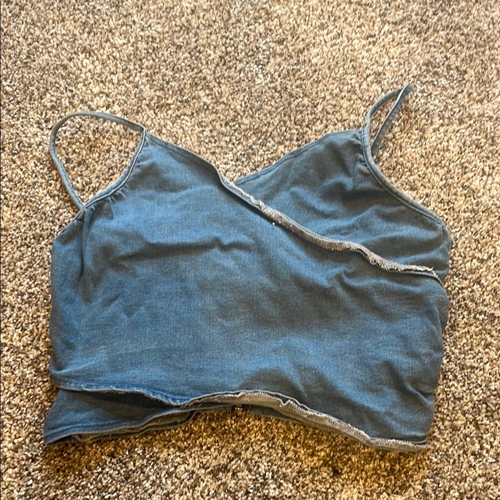 Forever 21 Blue Asymmetrical Wrap Camisole